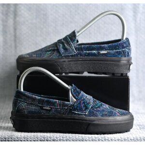 New! Size: 4.5 Men/6 Women | VANS Style 53 Velvet Shoes Paisley | Blue Color